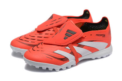 Men's Adidas Predator 25 Elite Foldover Tongue TF Artificial Turf Low-Tops Football Shoes - Red/White