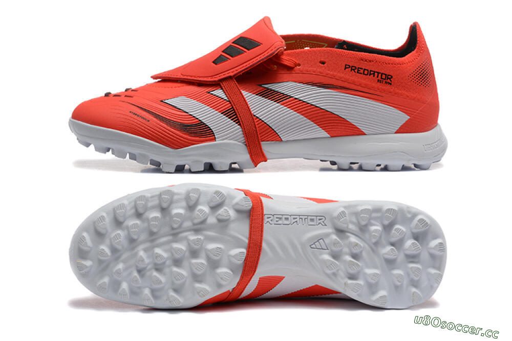 Men's Adidas Predator 25 Elite Foldover Tongue TF Artificial Turf Low-Tops Football Shoes - Red/White 1