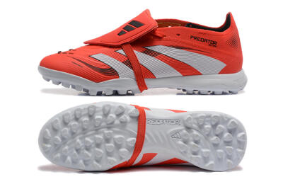 Men's Adidas Predator 25 Elite Foldover Tongue TF Artificial Turf Low-Tops Football Shoes - Red/White