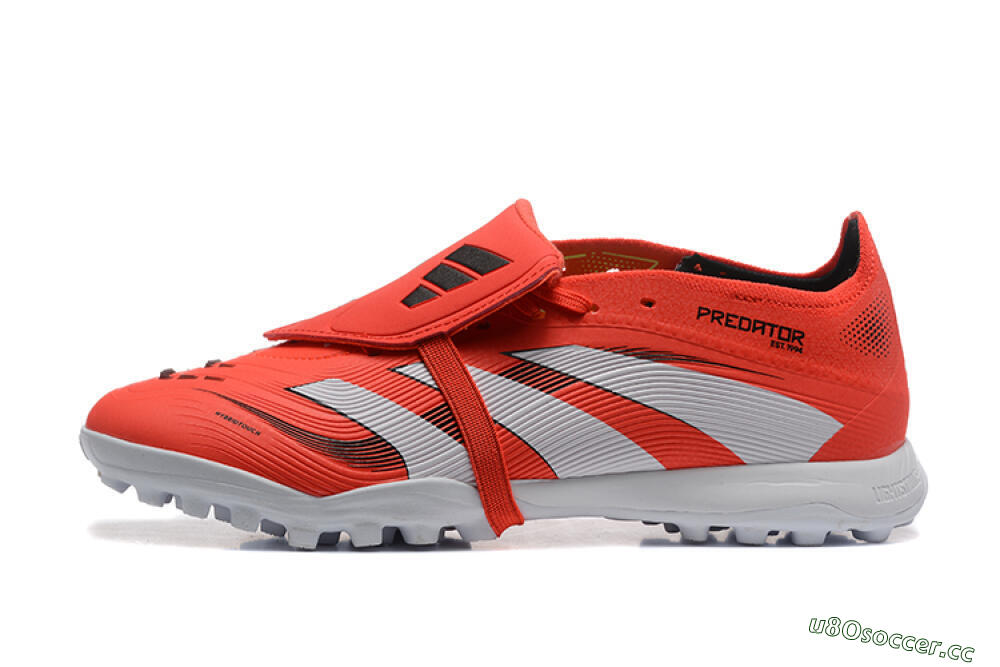 Men's Adidas Predator 25 Elite Foldover Tongue TF Artificial Turf Low-Tops Football Shoes - Red/White 0