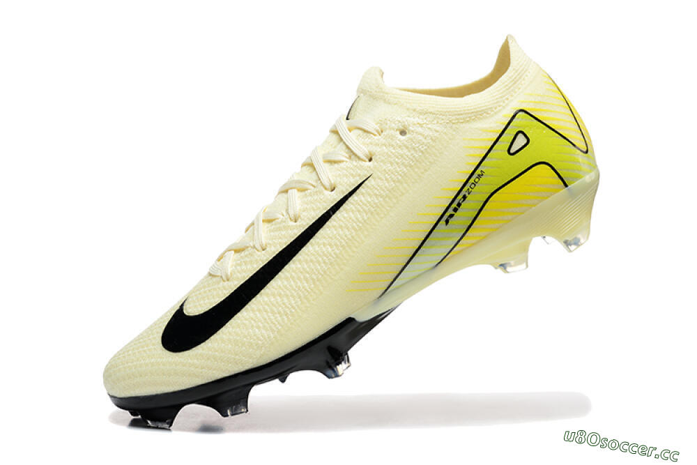 Men's Nike Air Zoom Mercurial Vapor 15 Elite FG Firm Ground Low-Tops Football Boots - Beige/Black/Yellow 8