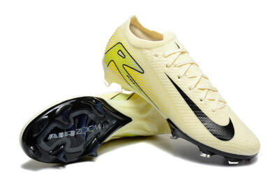 Men's Nike Air Zoom Mercurial Vapor 15 Elite FG Firm Ground Low-Tops Football Boots - Beige/Black/Yellow