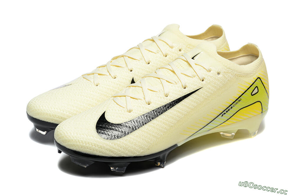 Men's Nike Air Zoom Mercurial Vapor 15 Elite FG Firm Ground Low-Tops Football Boots - Beige/Black/Yellow 5
