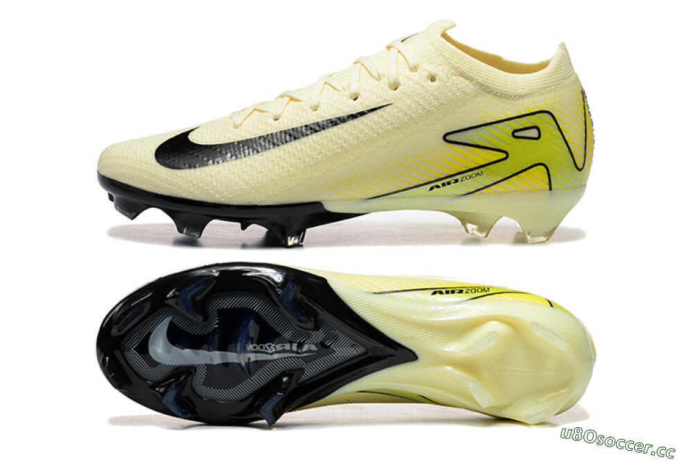 Men's Nike Air Zoom Mercurial Vapor 15 Elite FG Firm Ground Low-Tops Football Boots - Beige/Black/Yellow 1