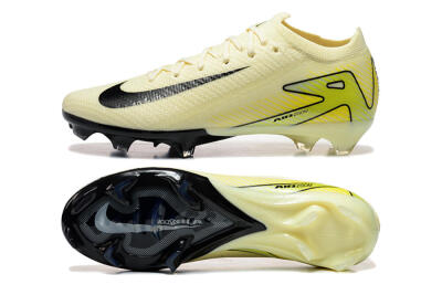 Men's Nike Air Zoom Mercurial Vapor 15 Elite FG Firm Ground Low-Tops Football Boots - Beige/Black/Yellow
