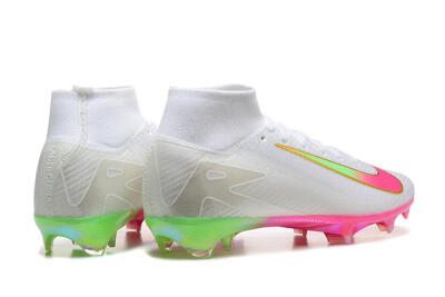 Men's Nike Air Zoom Mercurial Superfly 10 Elite FG Firm Ground High-Tops Football Boots - White/Gold/Pink/Yellow