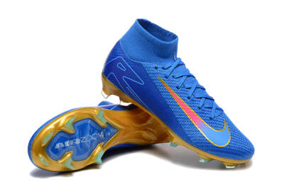 Men's Nike Air Zoom Mercurial Superfly 10 Elite FG Firm Ground High-Tops Football Boots - Blue/Gold/Pink