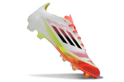 Unisex Adidas F50 Elite FG Firm Ground Low-Tops Football Boots - White/Red/Yellow