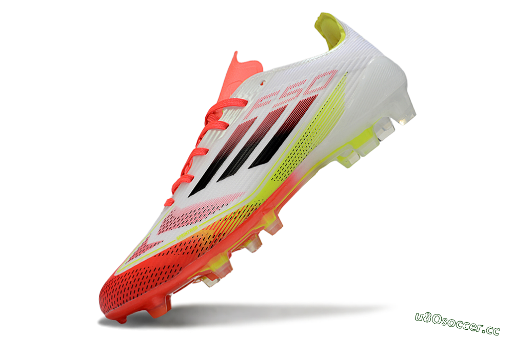 Unisex Adidas F50 Elite FG Firm Ground Low-Tops Football Boots - White/Red/Yellow 6