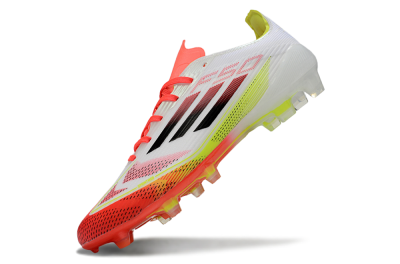 Unisex Adidas F50 Elite FG Firm Ground Low-Tops Football Boots - White/Red/Yellow