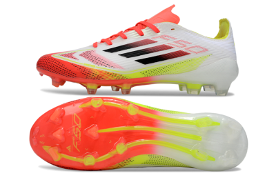 Unisex Adidas F50 Elite FG Firm Ground Low-Tops Football Boots - White/Red/Yellow