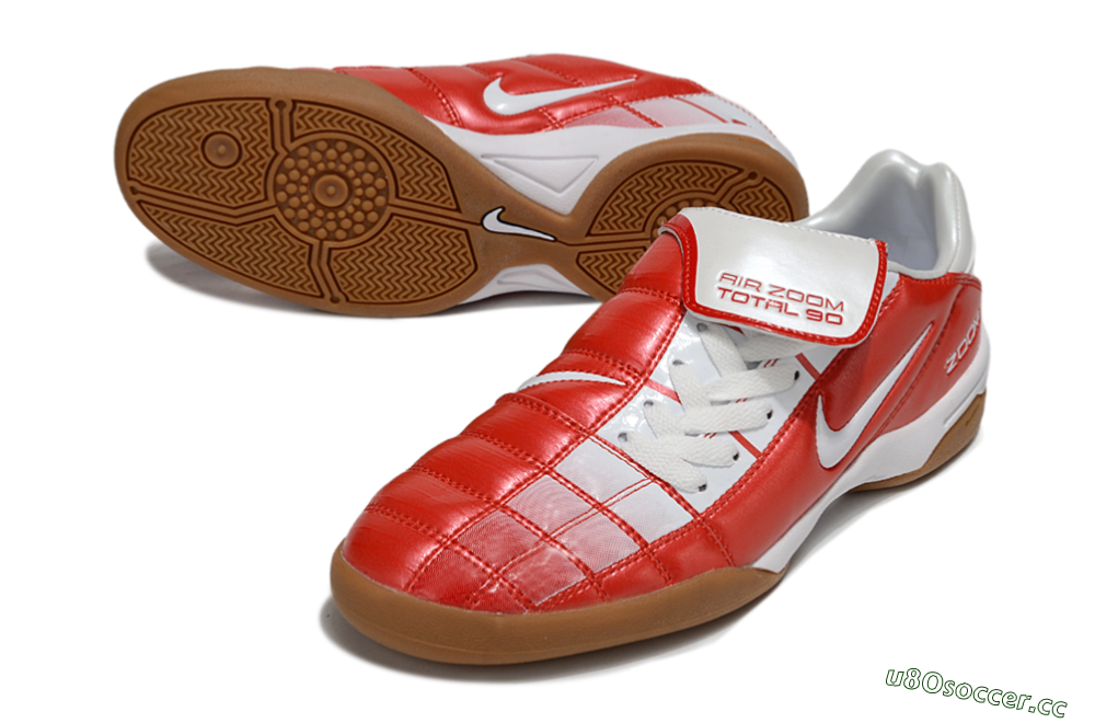 Men's Nike Air Zoom Total 90 III IC Indoor & Futsal Low-Tops Football Shoes - White/Red 3