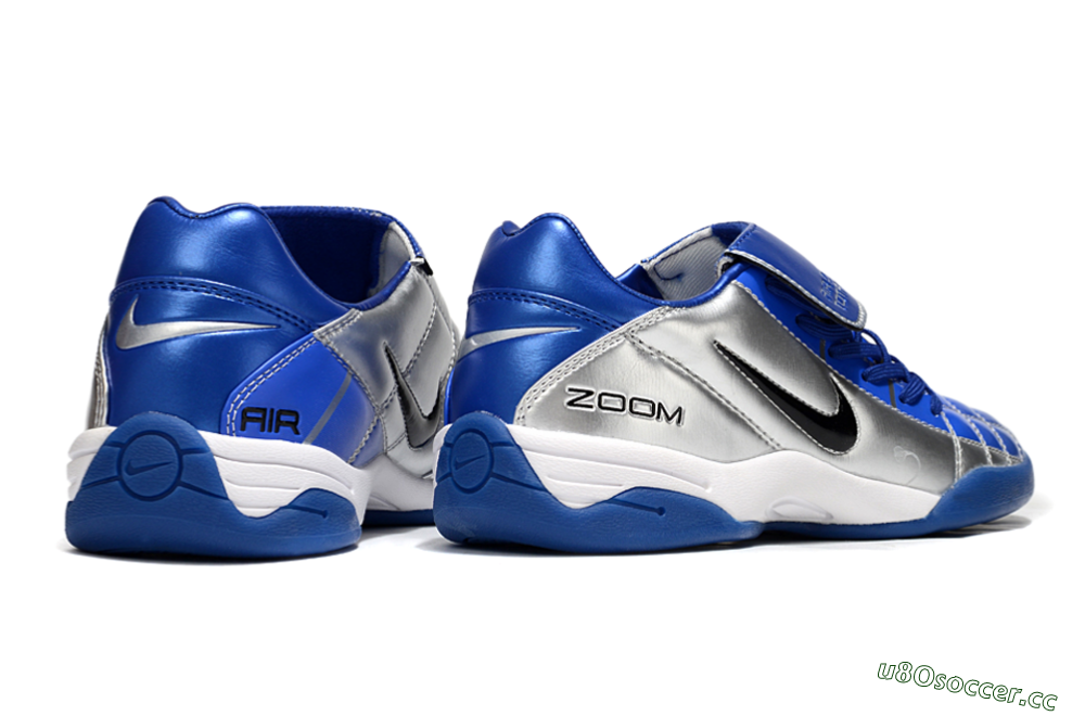 Men's Nike Air Zoom Total 90 III IC Indoor & Futsal Low-Tops Football Shoes - Silver/Black/Blue 6