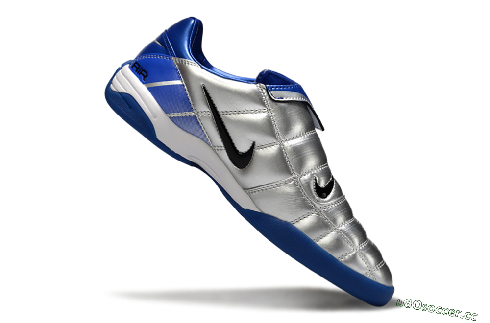 Men's Nike Air Zoom Total 90 III IC Indoor & Futsal Low-Tops Football Shoes - Silver/Black/Blue 4