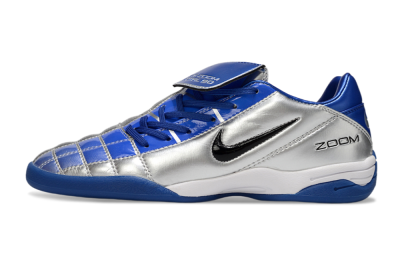 Men's Nike Air Zoom Total 90 III IC Indoor & Futsal Low-Tops Football Shoes - Silver/Black/Blue