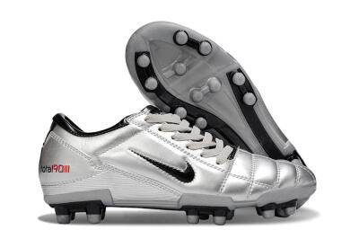 Men's Nike Total 90 III FG Firm Ground Low-Tops Football Boots - Silver/Black