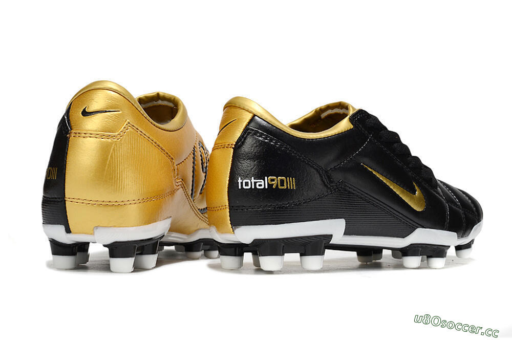 Men's Nike Total 90 III FG Firm Ground Low-Tops Football Boots - Black/Gold/White 6