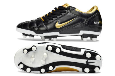 Men's Nike Total 90 III FG Firm Ground Low-Tops Football Boots - Black/Gold/White