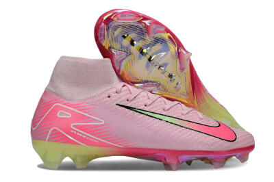 Unisex Nike Air Zoom Mercurial Superfly 10 Elite FG Firm Ground High-Tops Football Boots - Pink/Black/Yellow