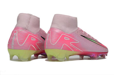 Unisex Nike Air Zoom Mercurial Superfly 10 Elite FG Firm Ground High-Tops Football Boots - Pink/Black/Yellow