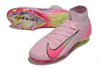 Unisex Nike Air Zoom Mercurial Superfly 10 Elite FG Firm Ground High-Tops Football Boots - Pink/Black/Yellow