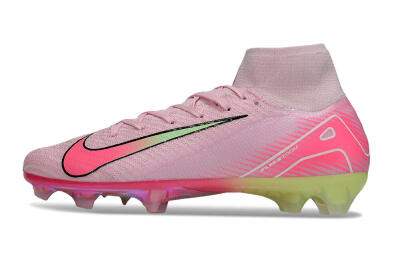Unisex Nike Air Zoom Mercurial Superfly 10 Elite FG Firm Ground High-Tops Football Boots - Pink/Black/Yellow