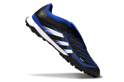Men's Adidas Predator 25 Elite Foldover Tongue TF Artificial Turf Low-Tops Football Shoes - Black/Blue/White