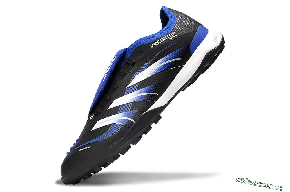 Men's Adidas Predator 25 Elite Foldover Tongue TF Artificial Turf Low-Tops Football Shoes - Black/Blue/White 5