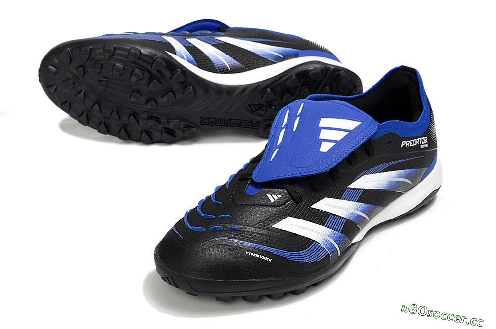 Men's Adidas Predator 25 Elite Foldover Tongue TF Artificial Turf Low-Tops Football Shoes - Black/Blue/White 3