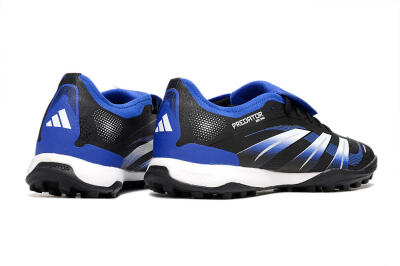 Men's Adidas Predator 25 Elite Foldover Tongue TF Artificial Turf Low-Tops Football Shoes - Black/Blue/White