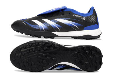Men's Adidas Predator 25 Elite Foldover Tongue TF Artificial Turf Low-Tops Football Shoes - Black/Blue/White
