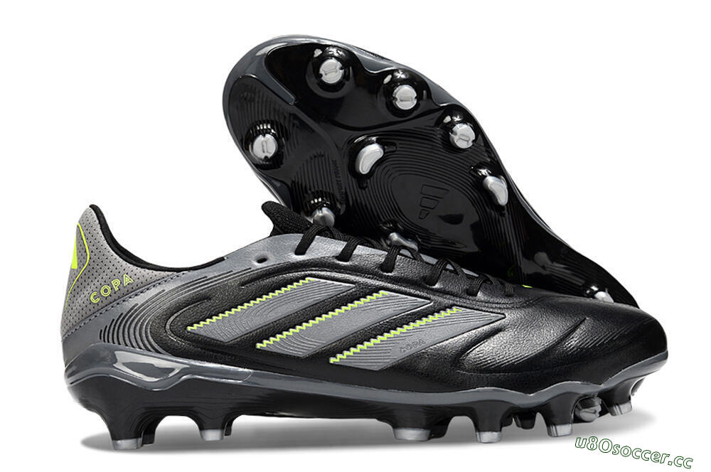 Men's Adidas Copa Pure 3 Elite FG Firm Ground Low-Tops Football Boots - Black/Grey/Yellow 2