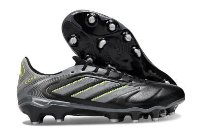 Men's Adidas Copa Pure 3 Elite FG Firm Ground Low-Tops Football Boots - Black/Grey/Yellow