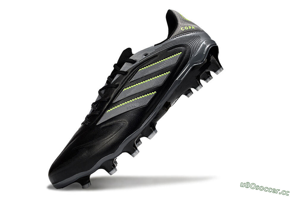 Men's Adidas Copa Pure 3 Elite FG Firm Ground Low-Tops Football Boots - Black/Grey/Yellow 5