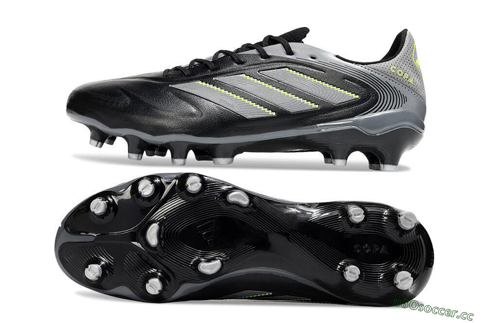 Men's Adidas Copa Pure 3 Elite FG Firm Ground Low-Tops Football Boots - Black/Grey/Yellow 1