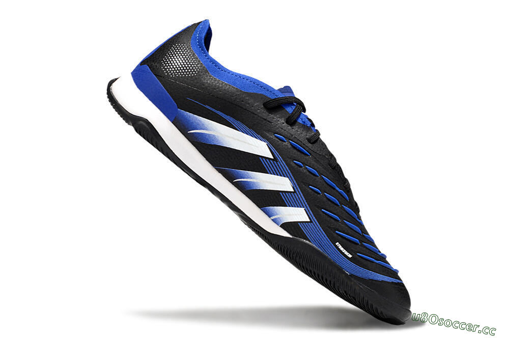 Men's Adidas Predator 25 Elite IC Indoor & Futsal Low-Tops Football Shoes - Black/Blue/White 4