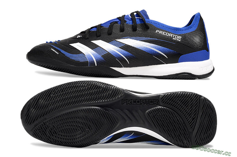Men's Adidas Predator 25 Elite IC Indoor & Futsal Low-Tops Football Shoes - Black/Blue/White 1