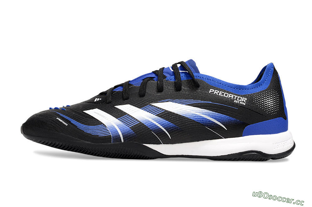 Men's Adidas Predator 25 Elite IC Indoor & Futsal Low-Tops Football Shoes - Black/Blue/White 0