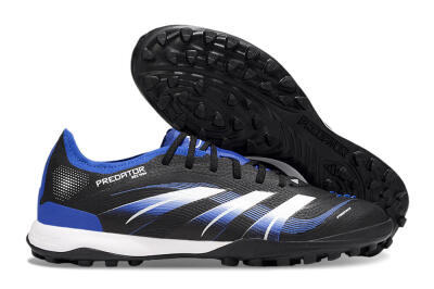 Men's Adidas Predator 25 Elite TF Artificial Turf Low-Tops Football Shoes - Black/Blue/White