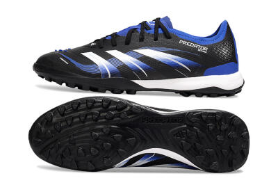 Men's Adidas Predator 25 Elite TF Artificial Turf Low-Tops Football Shoes - Black/Blue/White