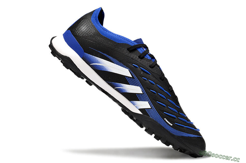 Men's Adidas Predator 25 Elite TF Artificial Turf Low-Tops Football Shoes - Black/Blue/White 4