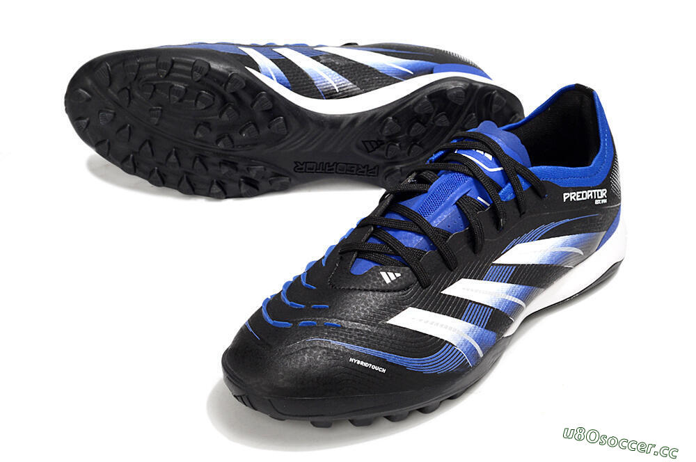 Men's Adidas Predator 25 Elite TF Artificial Turf Low-Tops Football Shoes - Black/Blue/White 3