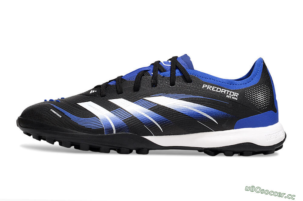 Men's Adidas Predator 25 Elite TF Artificial Turf Low-Tops Football Shoes - Black/Blue/White 0