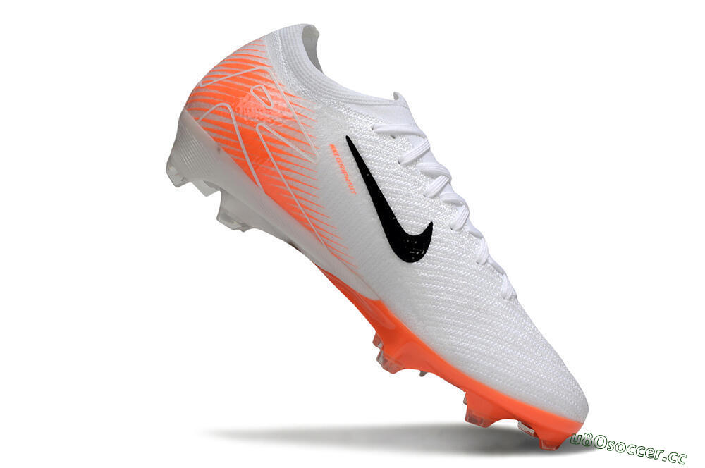 Men's Nike Air Zoom Mercurial Vapor 16 Elite FG Firm Ground Low-Tops Football Boots - White/Black/Orange 4