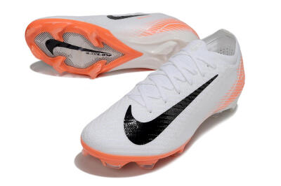 Men's Nike Air Zoom Mercurial Vapor 16 Elite FG Firm Ground Low-Tops Football Boots - White/Black/Orange