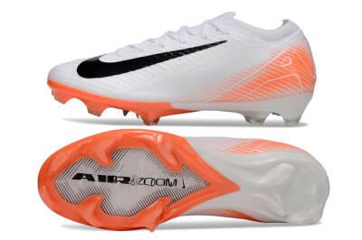 Men's Nike Air Zoom Mercurial Vapor 16 Elite FG Firm Ground Low-Tops Football Boots - White/Black/Orange