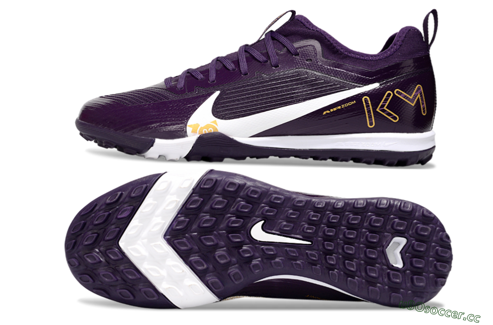 Men's Nike Air Zoom Mercurial Vapor 16 Elite TF Artificial Turf Low-Tops Football Shoes - Purple/White/Gold 1