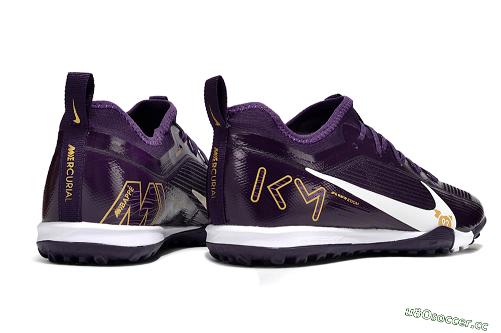 Men's Nike Air Zoom Mercurial Vapor 16 Elite TF Artificial Turf Low-Tops Football Shoes - Purple/White/Gold 6