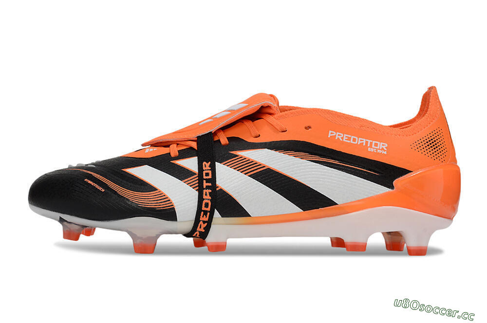 Men's Adidas Predator 25 Elite Foldover Tongue FG Firm Ground Low-Tops Football Boots - White/Black/Red 0