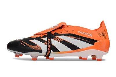 Men's Adidas Predator 25 Elite Foldover Tongue FG Firm Ground Low-Tops Football Boots - White/Black/Red